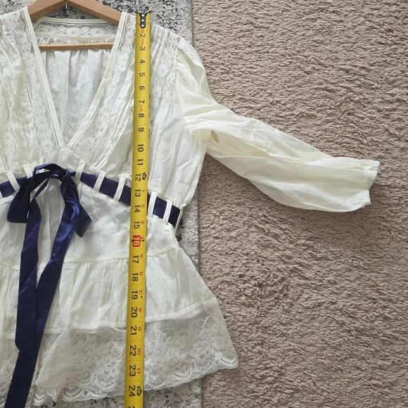 Lace Boho Western Chic Blouse Womens S Coastal Cowgirl Festival - Picture 6 of 8